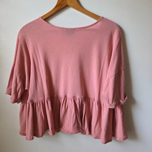 EUC OUT FROM UNDER URBAN OUTFITTERS BLUSH PINK OVERSIZED BABYDOLL TOP SIZE SMALL - Picture 10 of 14